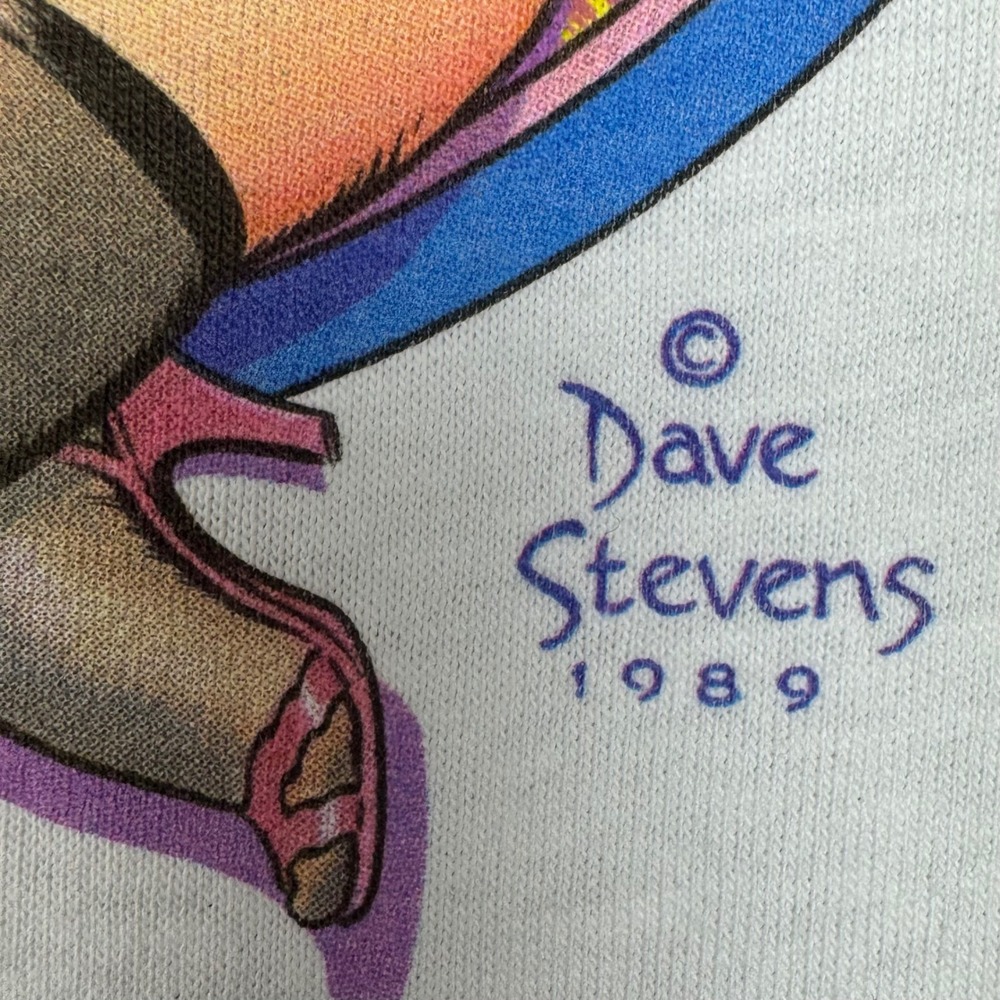 Vintage 1989 Dave Stevens Pin-up T-Shirt Medium Anvil USA Graphitti Designs NOS - Picture 4 of 13
